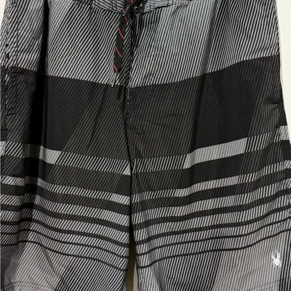 Spyder Men's Black and Gray Swim Shorts Size XL